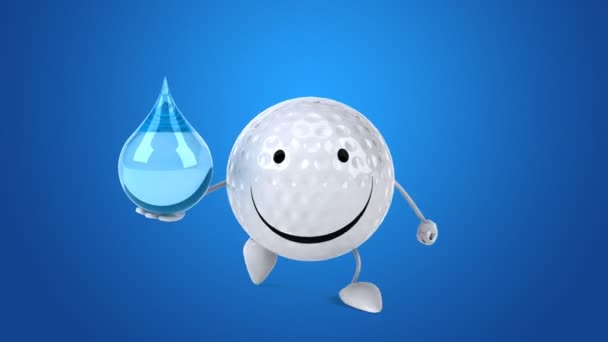 Spaß Cartoon Golfball — Stockvideo