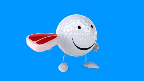 Ballon de golf amusant dessin animé — Video