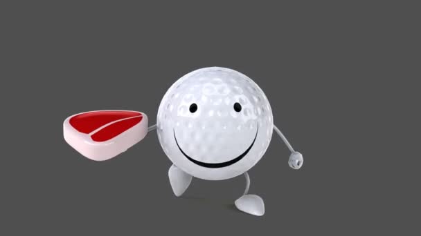 Fun cartoon golf ball — Stock Video