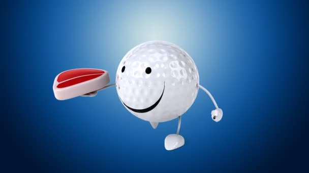 Ballon de golf amusant dessin animé — Video