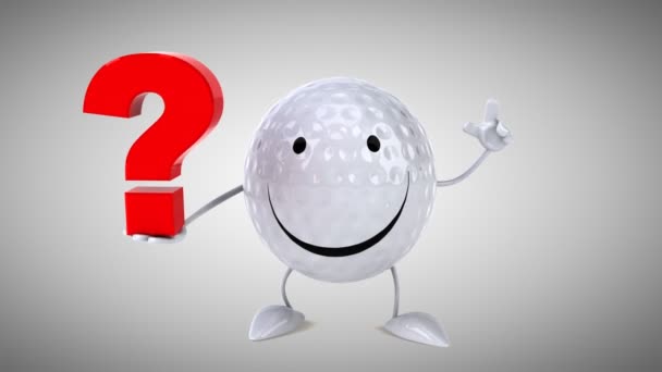 Fun cartoon golf ball — Stock Video