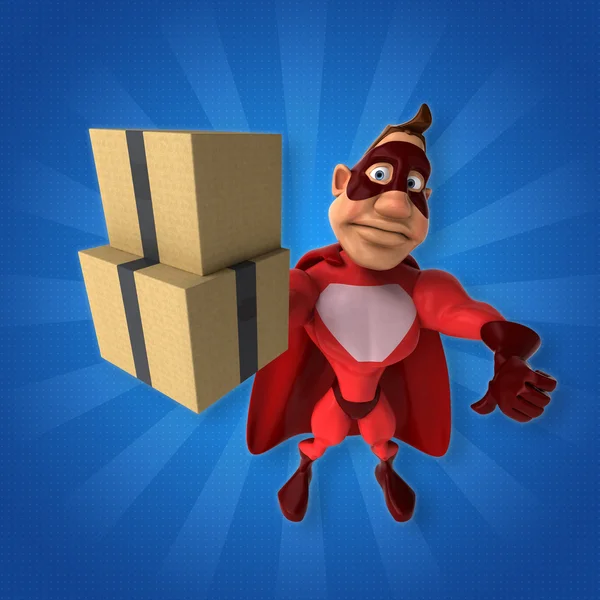 Fun cartoon superhero — Stock Photo, Image