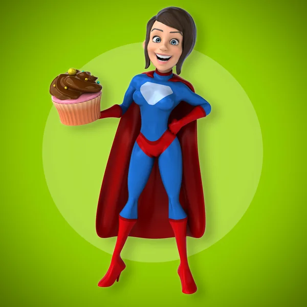 Cartoon Super woman — Stock Photo, Image