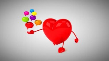 karikatür kırmızı kalp eğlenceli