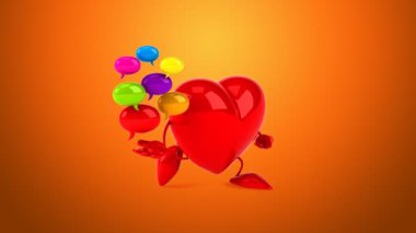 karikatür kırmızı kalp eğlenceli