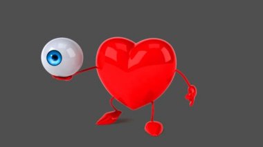 karikatür kırmızı kalp eğlenceli