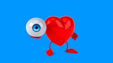 karikatür kırmızı kalp eğlenceli