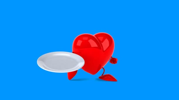 Leuke cartoon rood hart — Stockvideo