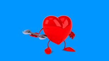 karikatür kırmızı kalp eğlenceli