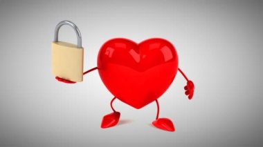 karikatür kırmızı kalp eğlenceli