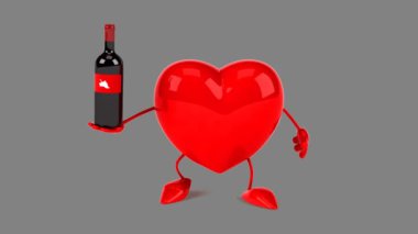 karikatür kırmızı kalp eğlenceli