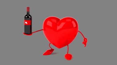 karikatür kırmızı kalp eğlenceli