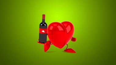 karikatür kırmızı kalp eğlenceli