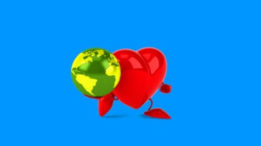 karikatür kırmızı kalp eğlenceli