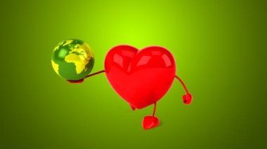 karikatür kırmızı kalp eğlenceli