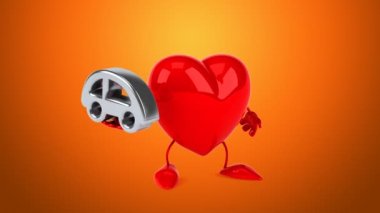 karikatür kırmızı kalp eğlenceli