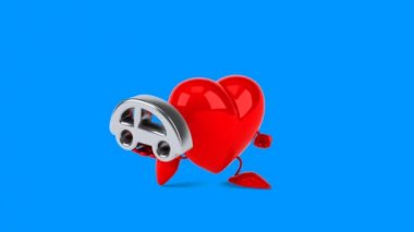 karikatür kırmızı kalp eğlenceli