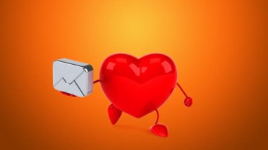 karikatür kırmızı kalp eğlenceli