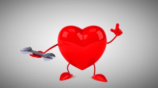 有趣的卡通红色的心 — 图库视频影像