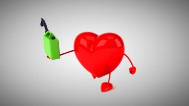 karikatür kırmızı kalp eğlenceli