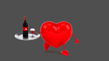 karikatür kırmızı kalp eğlenceli