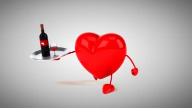 karikatür kırmızı kalp eğlenceli