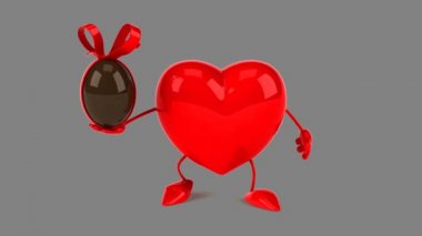 karikatür kırmızı kalp eğlenceli