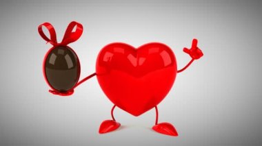 karikatür kırmızı kalp eğlenceli