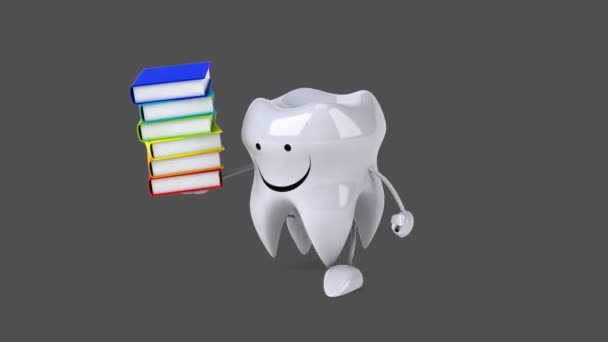 Fun cartoon tooth — Stock Video