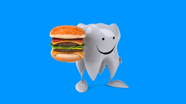 Fun cartoon tooth — Stock Video