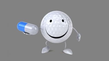 Eğlenceli çizgi film golf topu