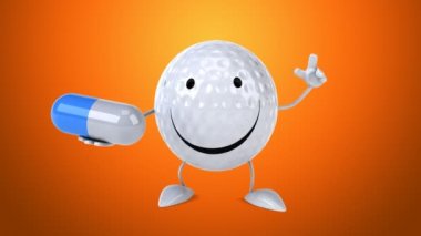 Eğlenceli çizgi film golf topu