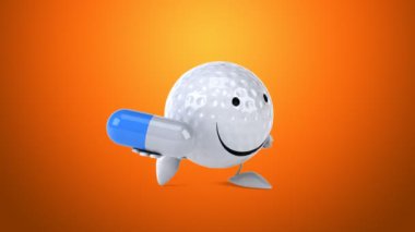 Eğlenceli çizgi film golf topu