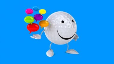 Eğlenceli çizgi film golf topu