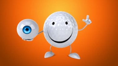 Eğlenceli çizgi film golf topu