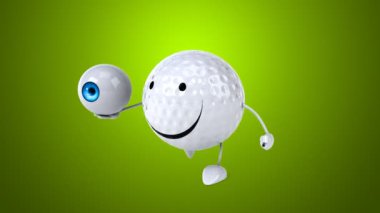 Eğlenceli çizgi film golf topu