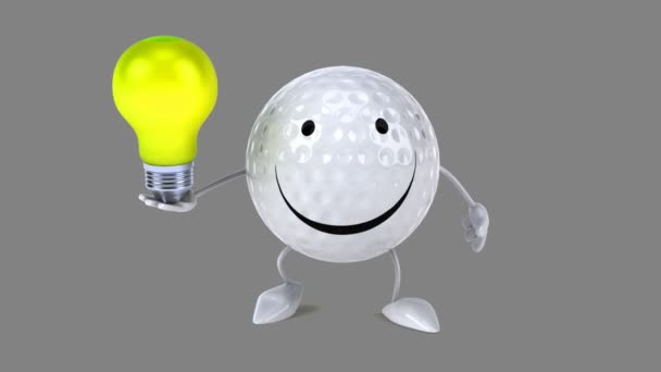 Ballon de golf amusant dessin animé — Video