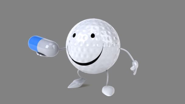 Ballon de golf amusant dessin animé — Video