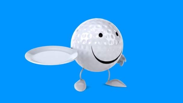 Spaß Cartoon Golfball — Stockvideo