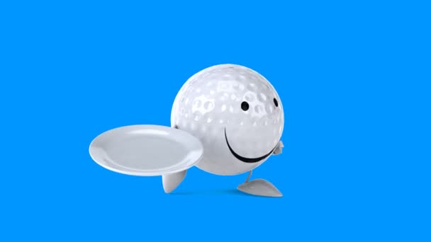 Fun cartoon golf ball — Stock Video