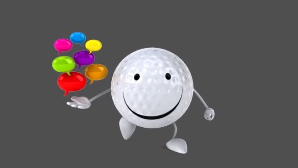 Spaß Cartoon Golfball — Stockvideo