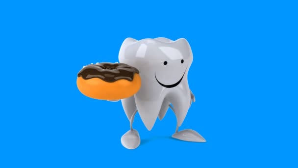 Fun cartoon tooth — Stock Video