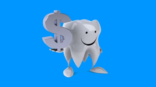 Fun cartoon tooth — Stock Video