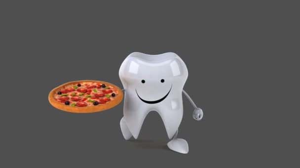 Eğlenceli çizgi film diş — Stok video