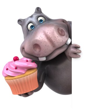 Eğlenceli çizgi film su aygırı