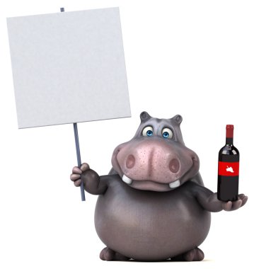 Eğlenceli çizgi film su aygırı