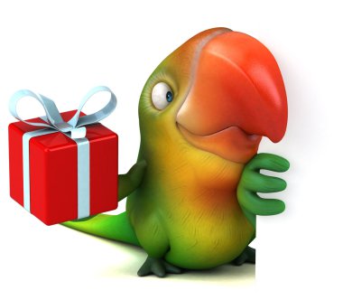 Eğlenceli çizgi film papağan