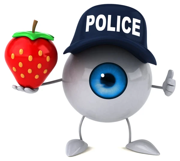 Ojo de dibujos animados en sombrero de policía —  Fotos de Stock