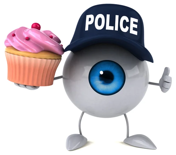 Cartoon Eye in politie hoed — Stockfoto