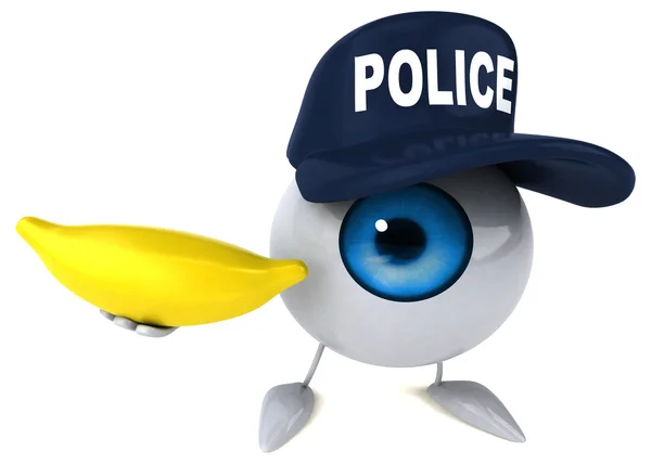 在警察的帽子卡通眼睛 — 图库照片